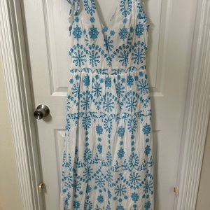 Lilly Pulitzer Lillyanne Eyelet Midi Dress Turquoise